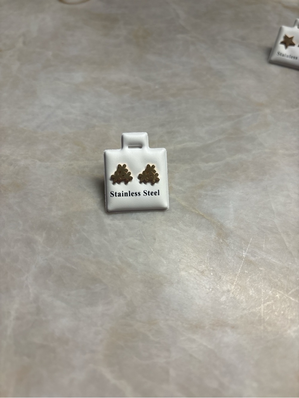 Gold-Tone Floral Stud Earrings
